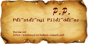 Pöstényi Piládész névjegykártya